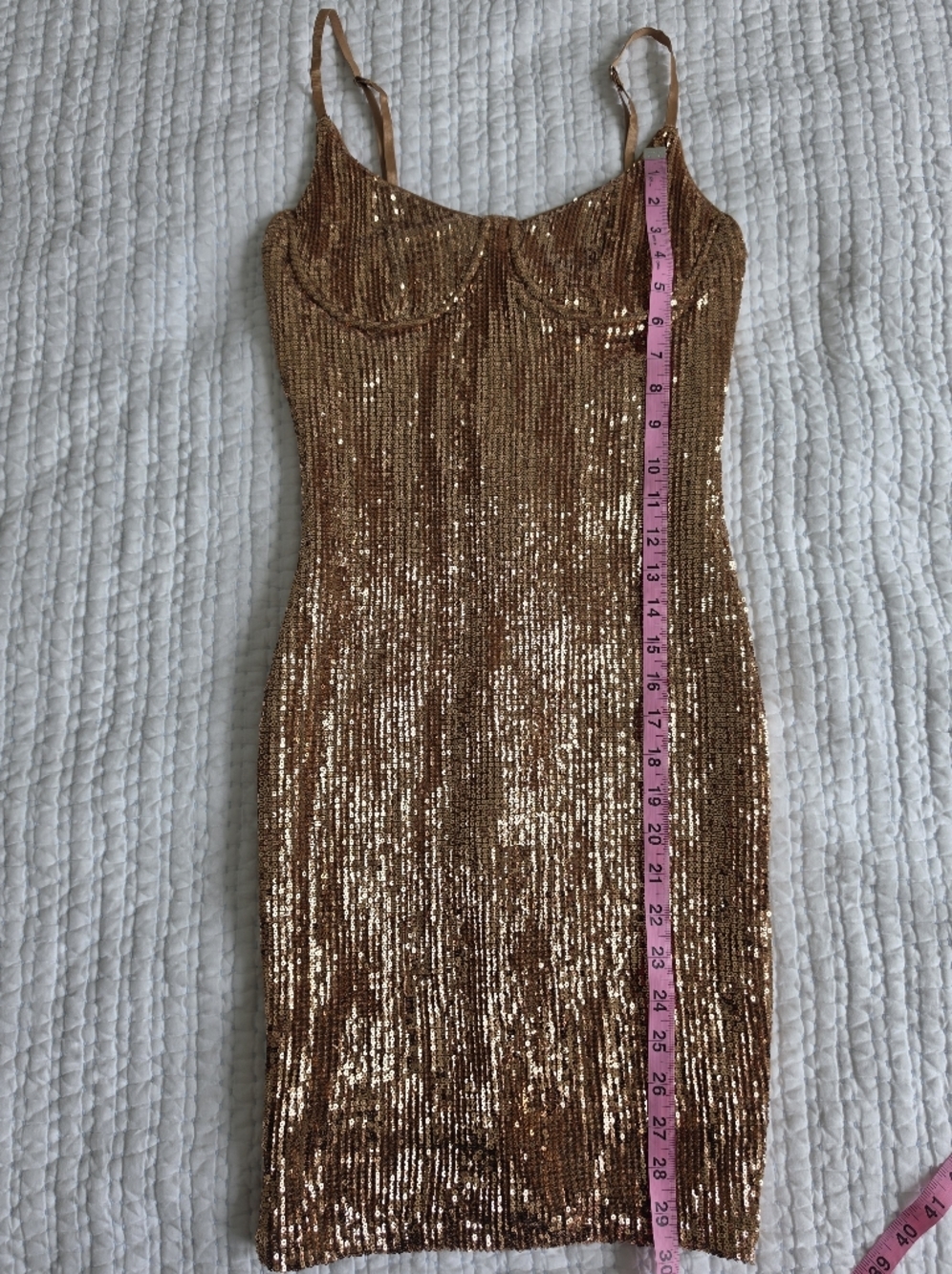 Fashion Nova Livin’ For The Weekend Sequin Dress Copper M ✨ Birthday Baddie - Picture 9 of 12